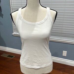 White Ribbed Tank Top